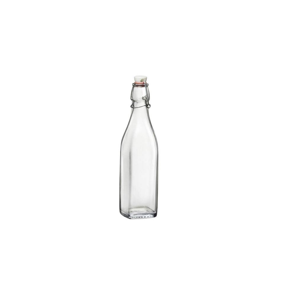 Swing square glass bottle with cap lt 1