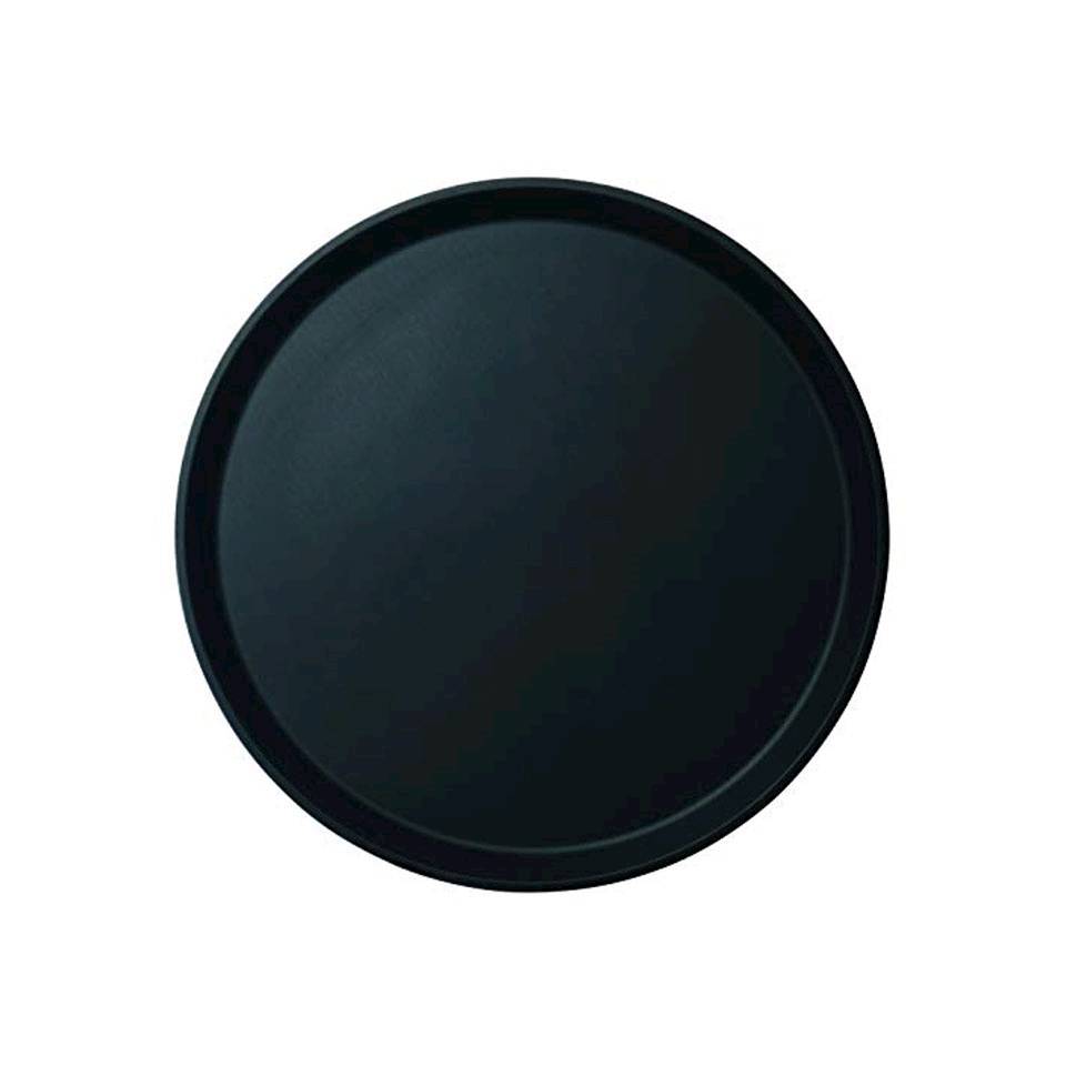 Round non-slip black fibreglass heavy tray 13.97 inch