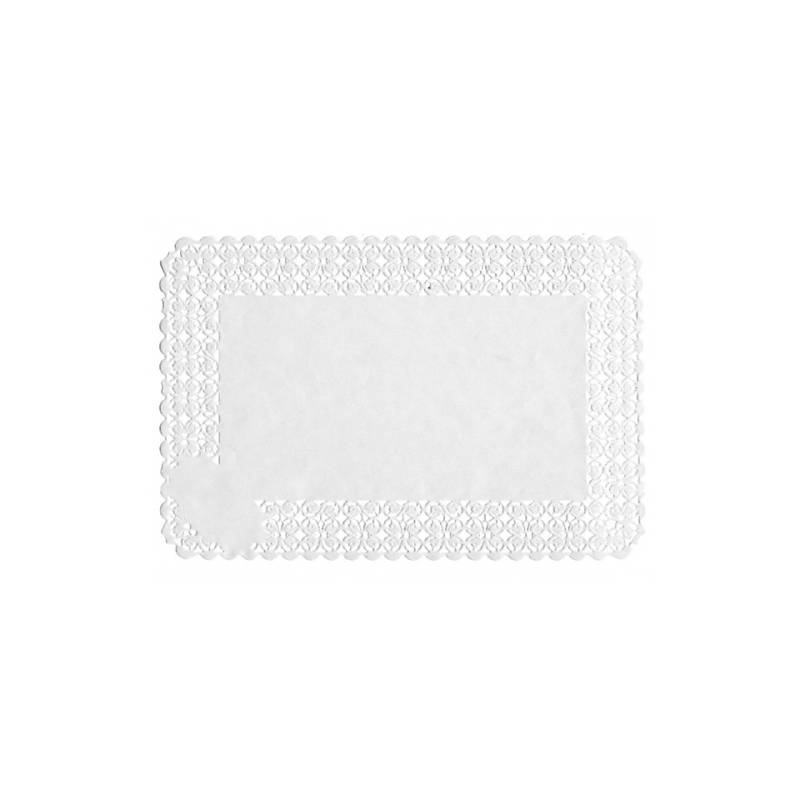 Rectangular laces in white paper cm 25x35