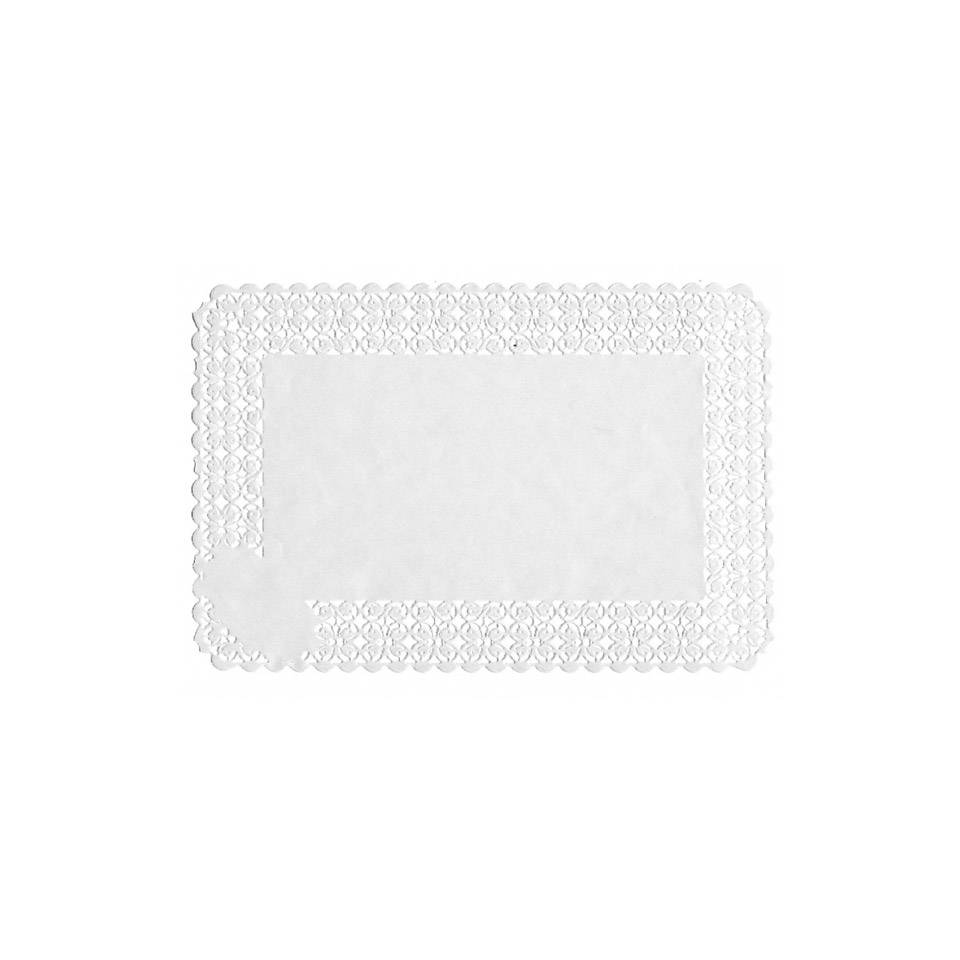 Rectangular laces in white paper cm 25x35