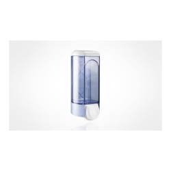Plastic liquid soap dispenser 25x9.5x9.5cm transparent