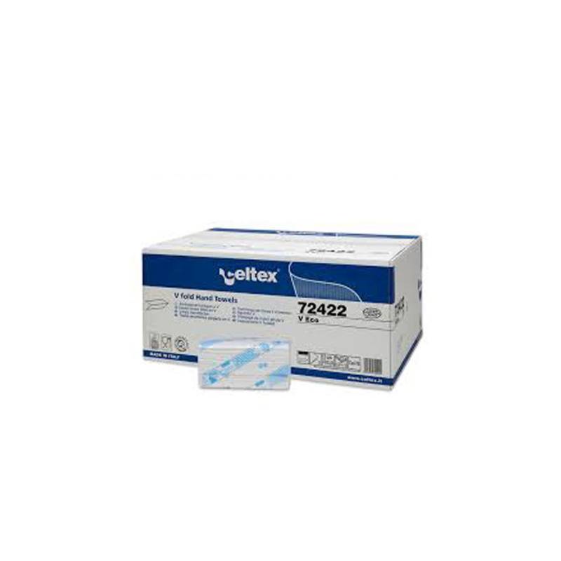 Serviettes pliées en V en papier recyclé blanc