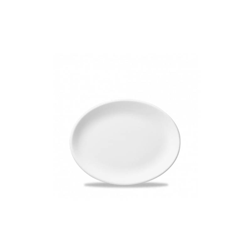 Vassoio ovale White Nova Churchill in ceramica vetrificata bianca cm 28