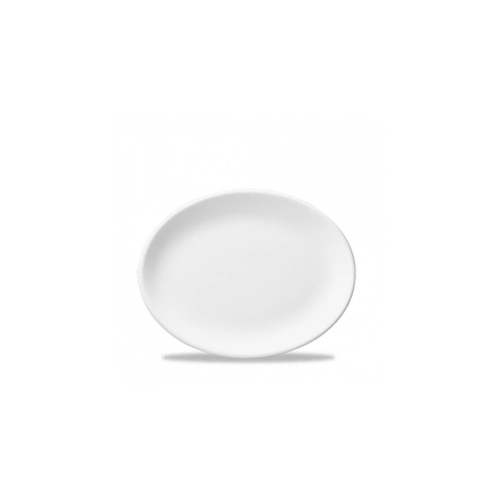 Vassoio ovale White Nova Churchill in ceramica vetrificata bianca cm 30,5