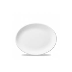 Vassoio ovale White Nova Churchill in ceramica vetrificata bianca cm 36
