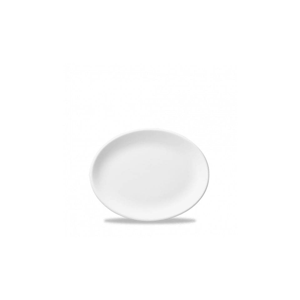 Vassoio ovale White Nova Churchill in ceramica vetrificata bianca cm 23