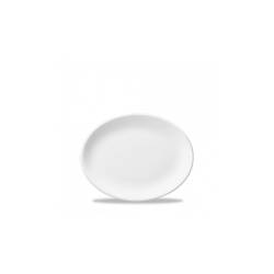 Vassoio ovale White Nova Churchill in ceramica vetrificata bianca cm 25,4