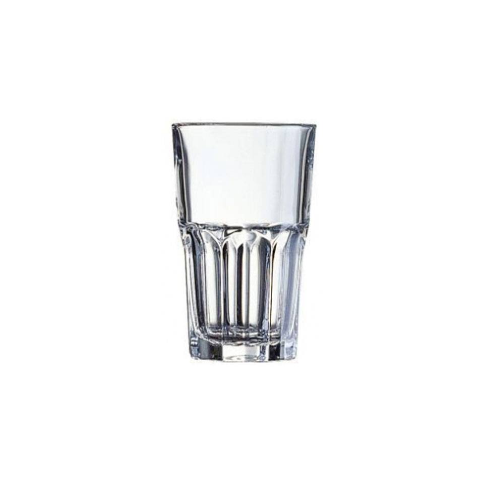 Stackable tall granity tumbler in clear glass cl 35