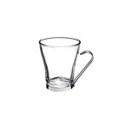 Tazza latte Oslo Bormioli Rocco con manico in acciaio inox in vetro cl 22