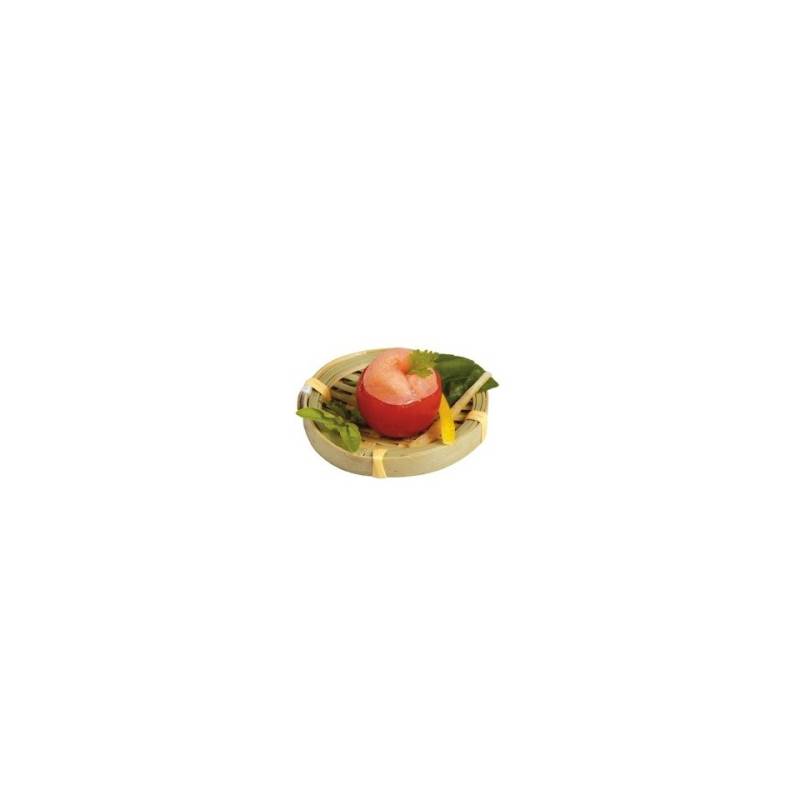 Plato desechable redondo de bambú tejido cm 6