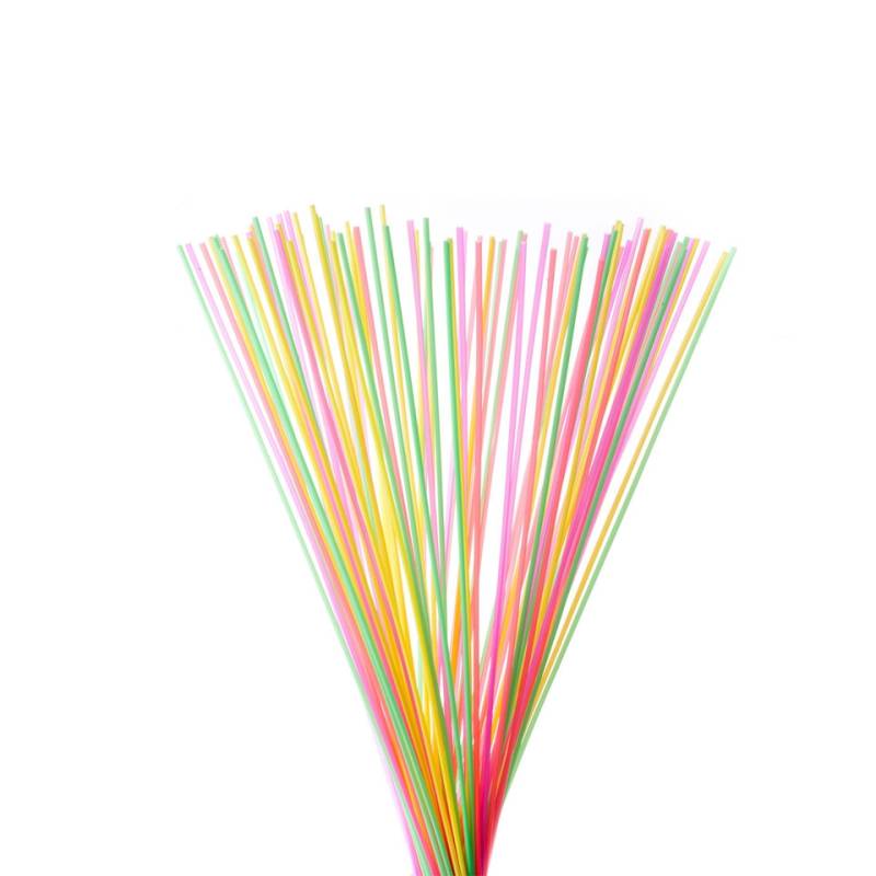 Plastic drinking straw assorted colors long cm 100