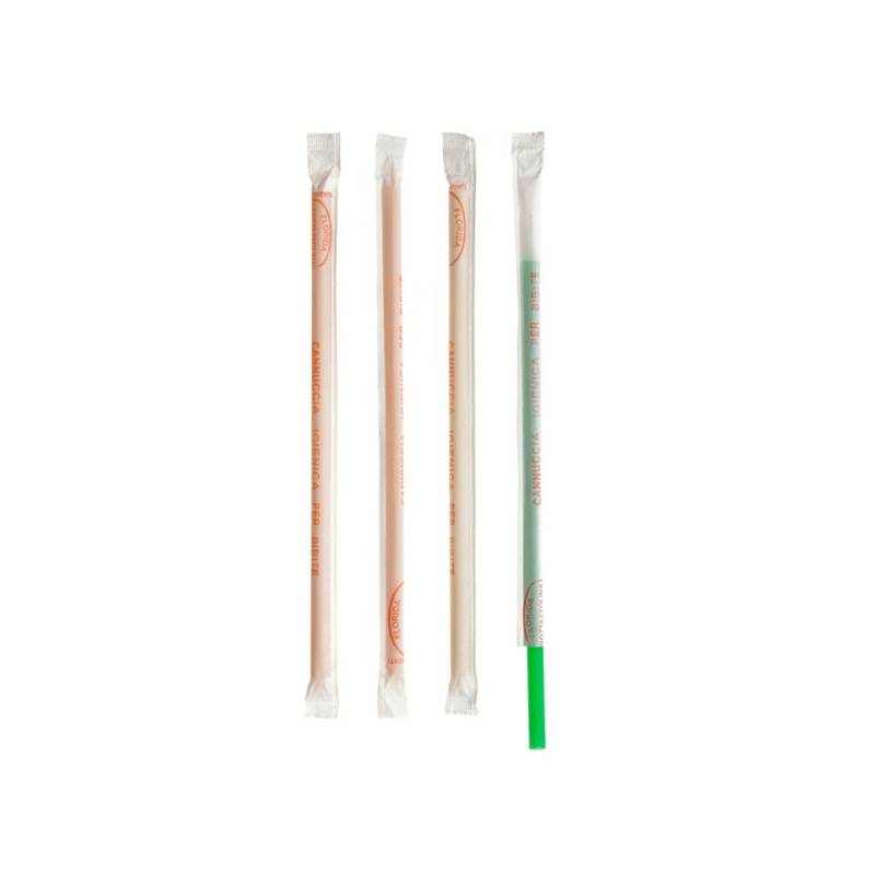 Cannucce Drinking Straws dritte in plastica imbustate singolarmente colori assortiti cm 21