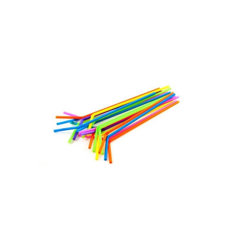 Cannucce Drinking Straws pieghevoli in plastica cm 24 colori assortiti