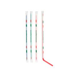 Cannucce Drinking Straws pieghevoli in plastica cm 24 colori assortiti