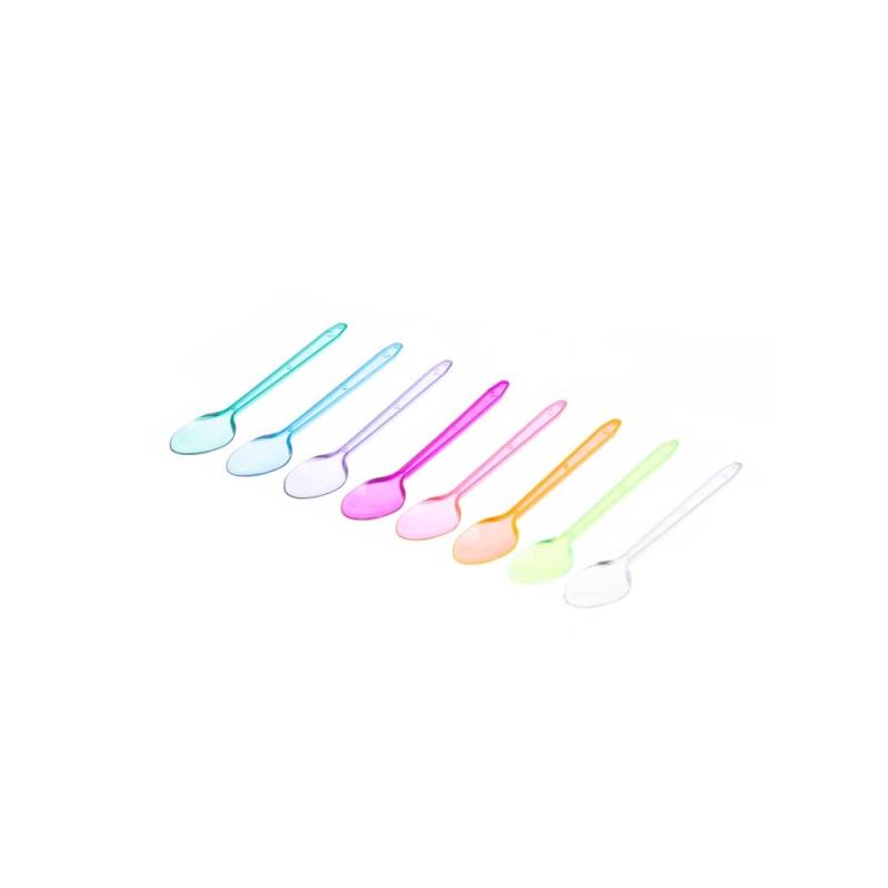 Transparent plastic granita spoons various colors cm 15