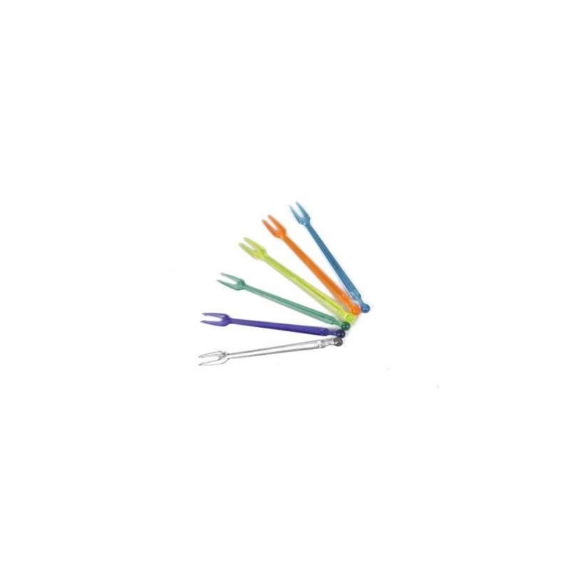 Party forks plastic assorted colors cm 8.5