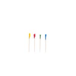 Toothpick Wooden bow assorted colors cm 7