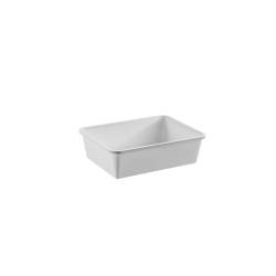 Rectangular white polypropylene tray 1.58 gal