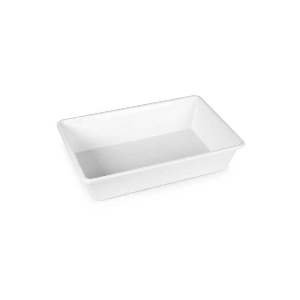 White polypropylene rectangular tray 15.75x11.81x3.93 inch