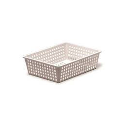White polypropylene perforated rectangular tray 15.75x11.81x3.93 inch