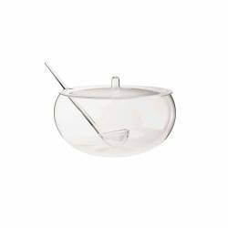Transparent poncera bowl with ladle