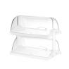 Transparent and white plastic double pastry display case