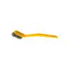 Yellow plastic and stainless steel cooktop cleaning brush 28.5 cm
