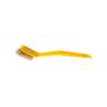 Yellow plastic and brass cooktop cleaning brush 28.5 cm