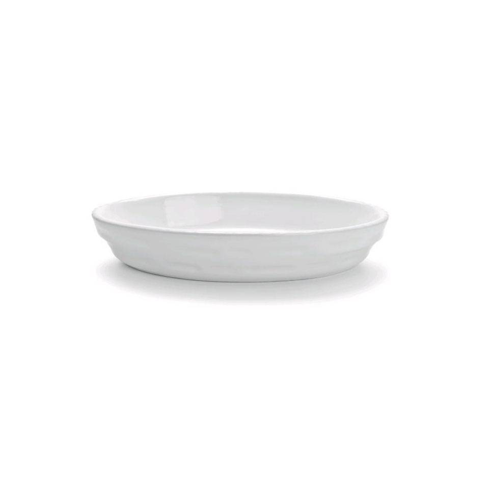 Oval Cordonata Stackable white porcelain dish 38x24 cm