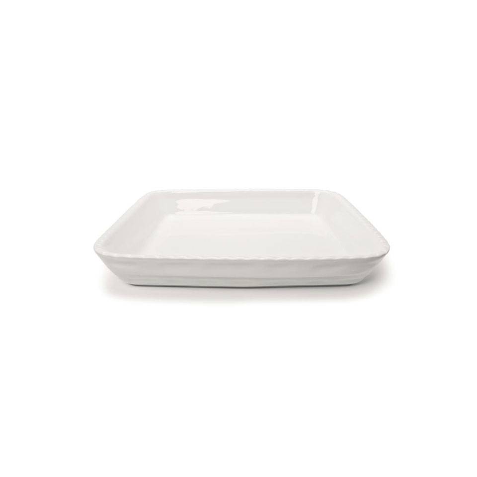 Rectangular Cordonata Stackable white porcelain dish 32x22 cm