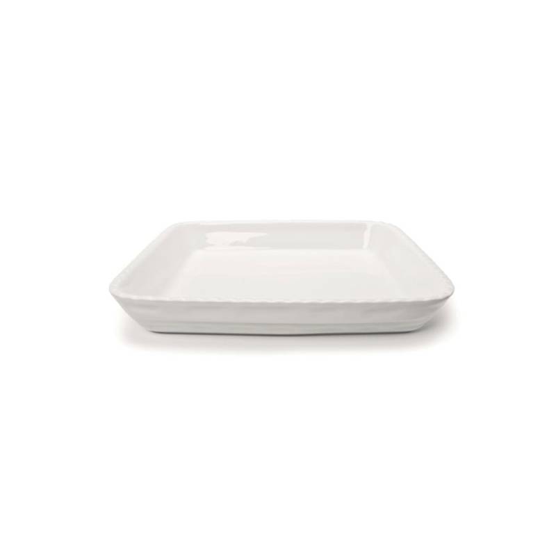 Rectangular Cordonata Stackable white porcelain dish cm 40x26