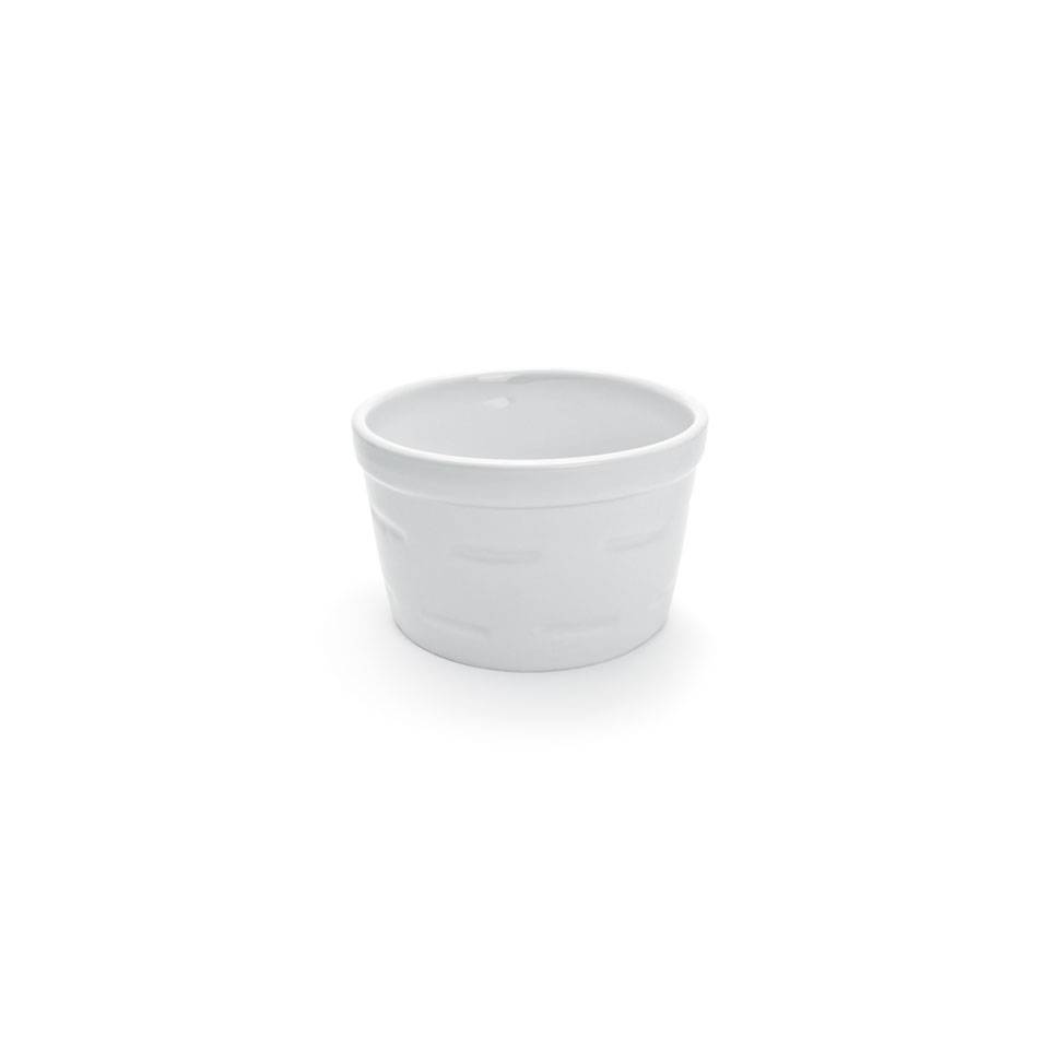 White porcelain stackable corded souffle mold cm 6