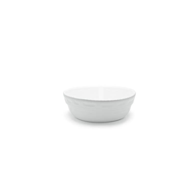 White porcelain stackable round Cordonata Bolo dish 28x10 cm
