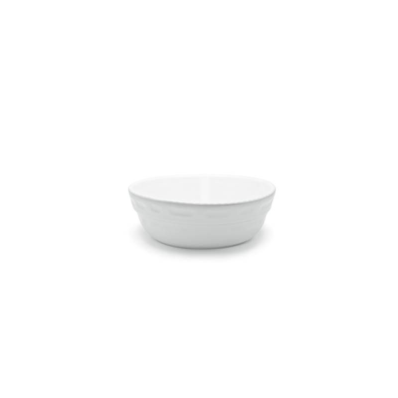 White porcelain stackable round Cordonata Bolo dish 28x10 cm