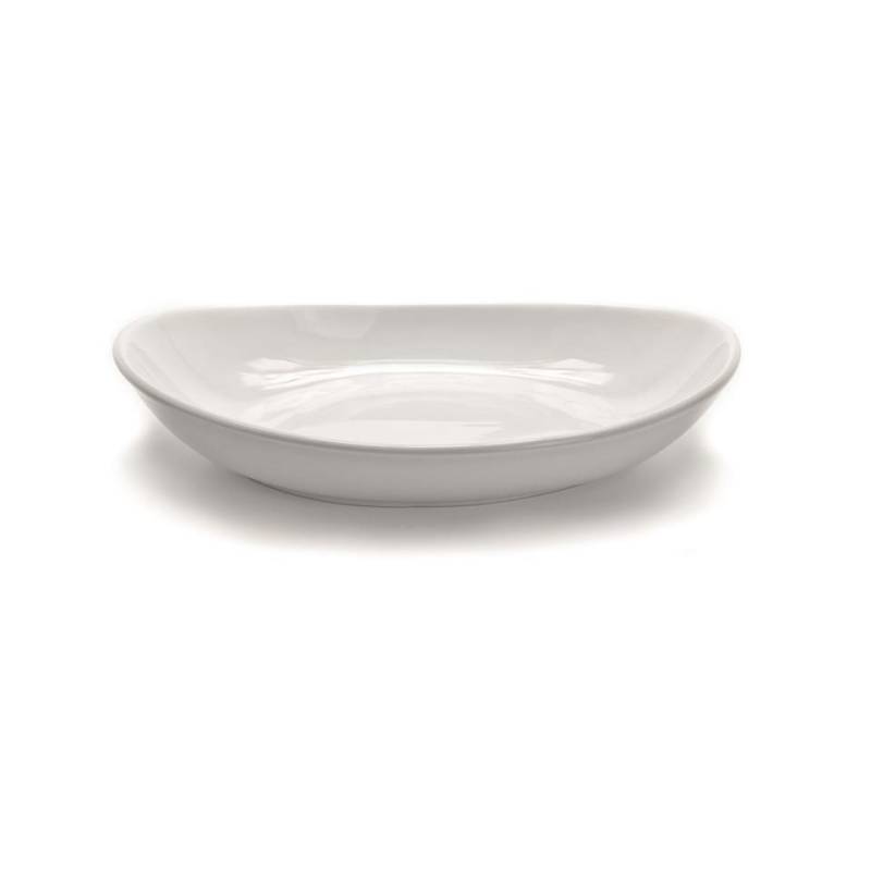 Hotel white porcelain oval dinner plate 9.45 inch