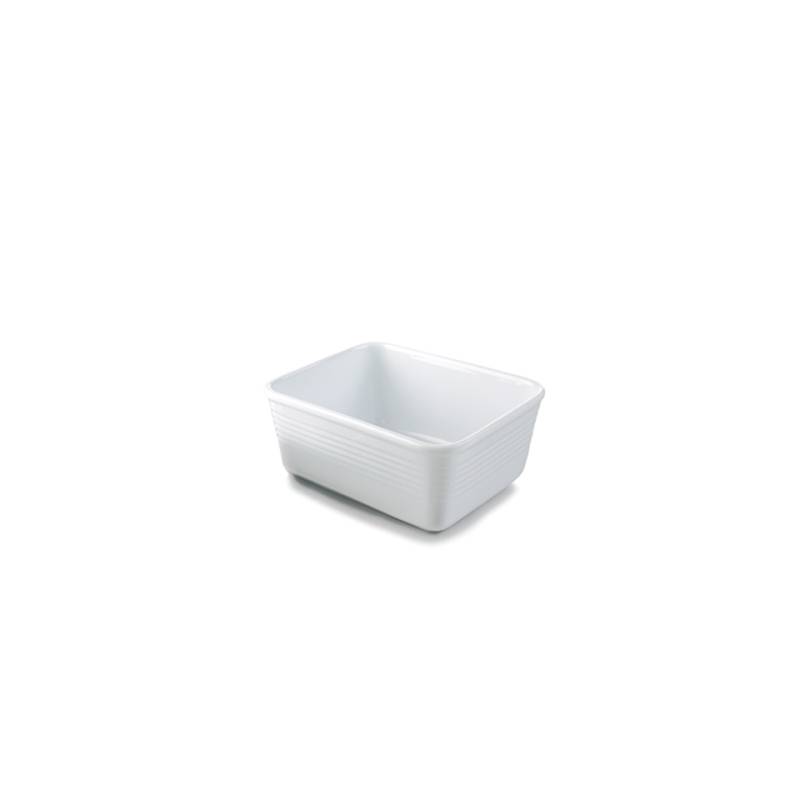 Gastronomy tall rectangular white porcelain dish cm 27x22x12