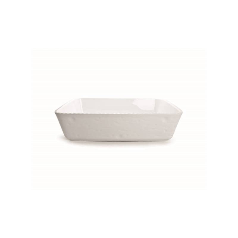 Rectangular Cordonata white porcelain dish cm 32x22x8