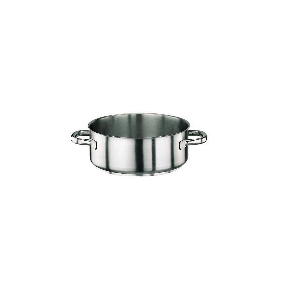 Paderno stainless steel low casserole, with 2 handles, cm 36