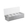 Brushed steel condiment holder 5 containers