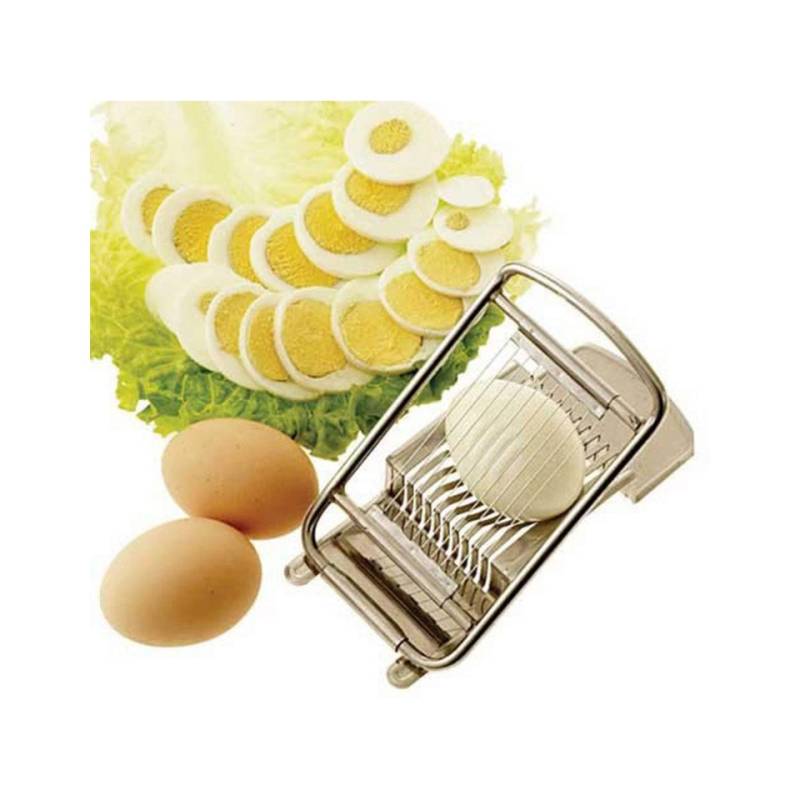 Stainless steel and aluminium egg slicer