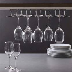 Chromium-plated steel hanging glass rack 