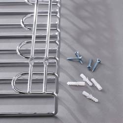 Chromed steel wall-mounted glass rack 