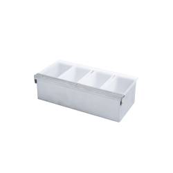 Brushed steel condiment holder 4 containers