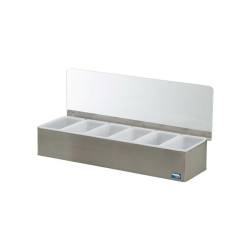 6 trays steel and plastic condiment holder