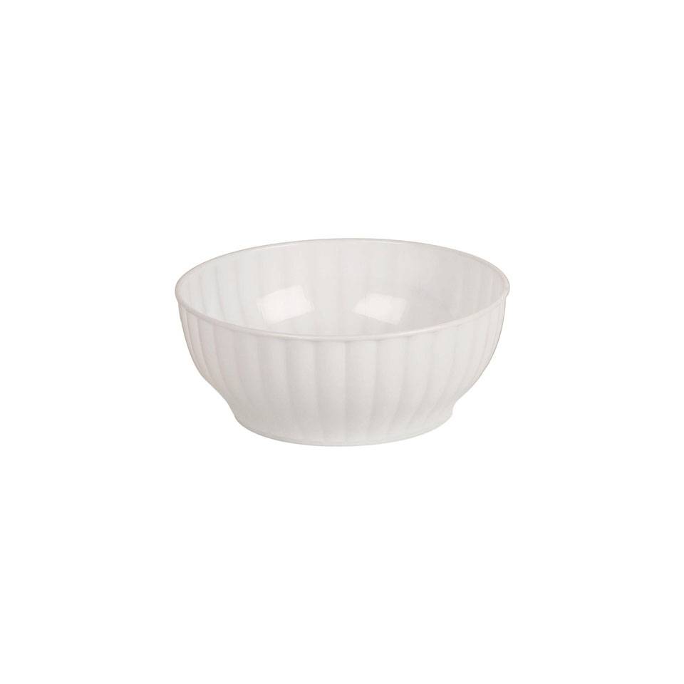 White plastic ribs salad bowl 9.45 inch