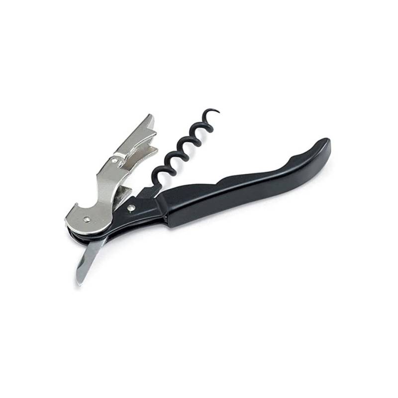 Black Teflon and steel waiter's corkscrew 