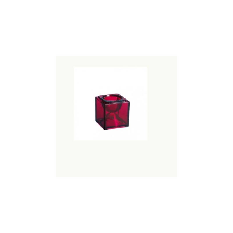 Cubik Arcoroc glass base red cm 8x8