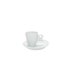 Tazza caffè Giotto con piatto in porcellana bianca cl 7,5