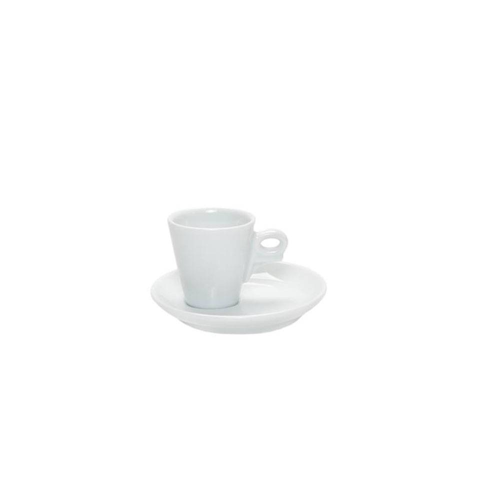 Giotto white porcelain coffee cup and plate 2.53 oz.