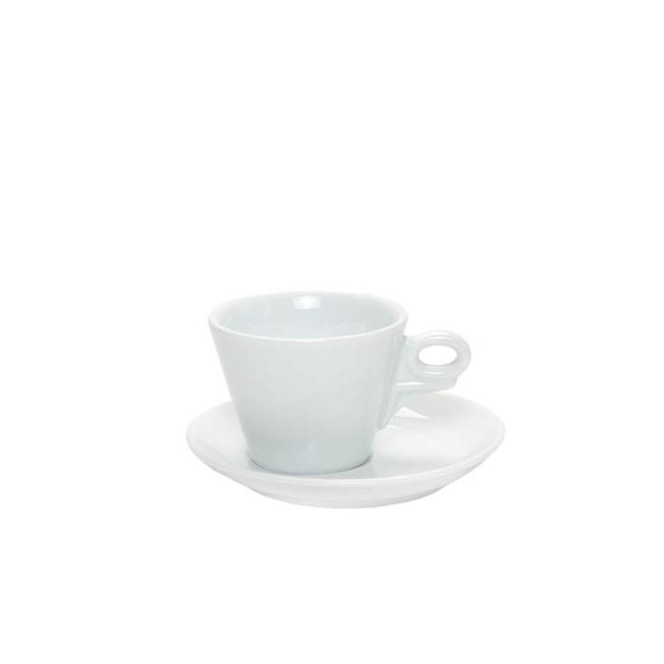 Giotto white porcelain cappuccino cup and plate 6.42 oz.